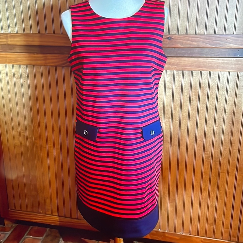#332, Premise sleeveless striped straight dress, size Petite L - Picture 1 of 2